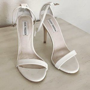 Steve Madden White Leather Heels